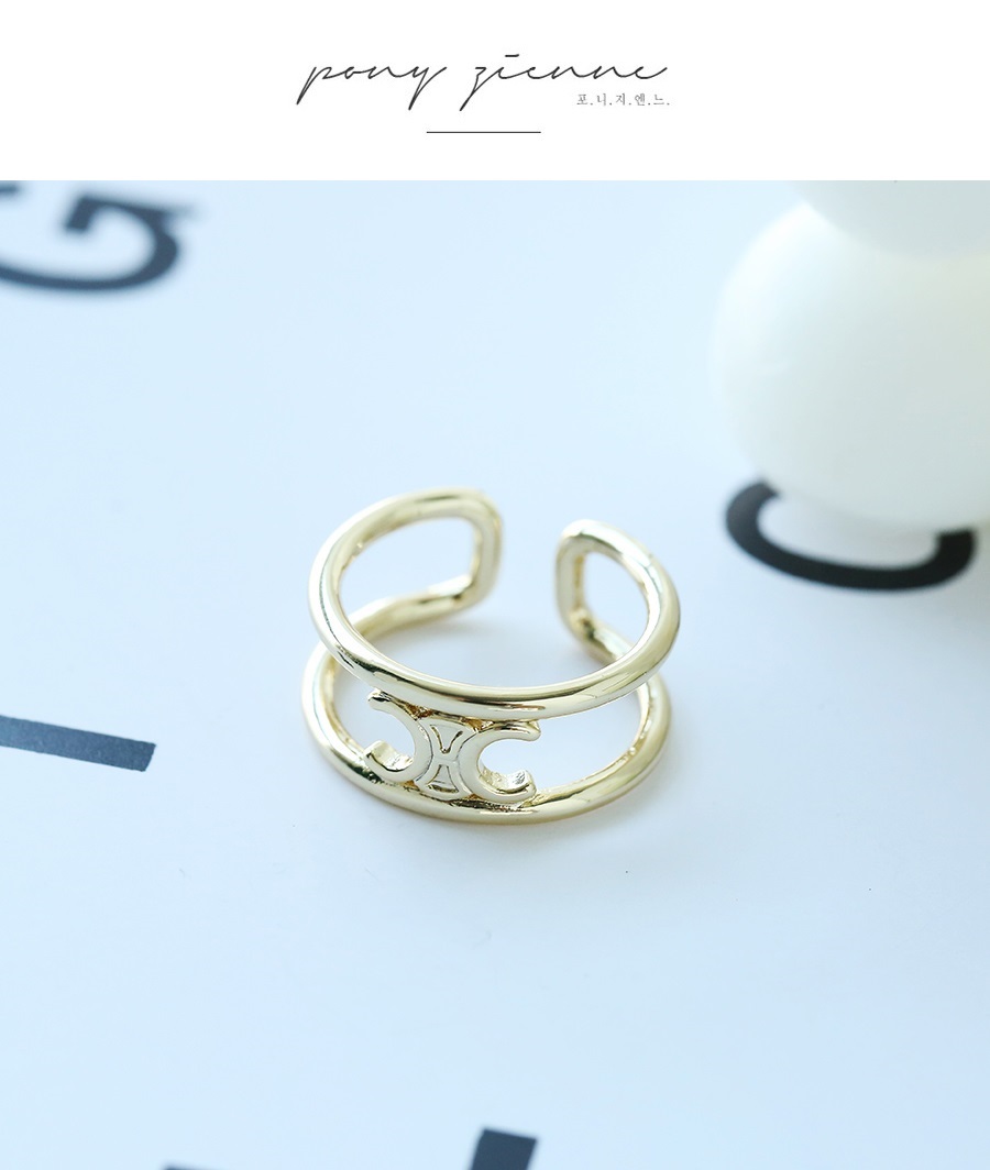 Fashion Gold Color Copper Geometric Ring,Rings