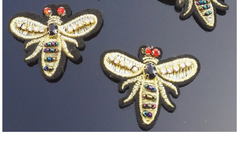 Fashion Bee Embroidered Bee Brooch Beaded Cloth Sticker,Jewelry Findings & Components
