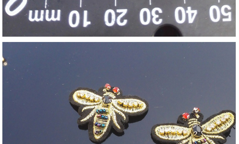 Fashion Bee Embroidered Bee Brooch Beaded Cloth Sticker,Jewelry Findings & Components