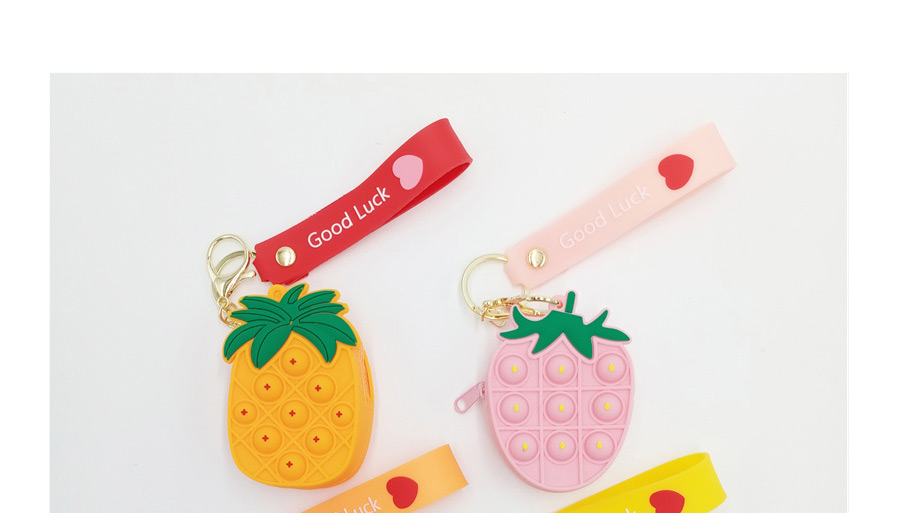 Fashion Pineapple Yellow (including Straps) Epoxy Fruit Letter Bar Press Silicone Toy,Household goods