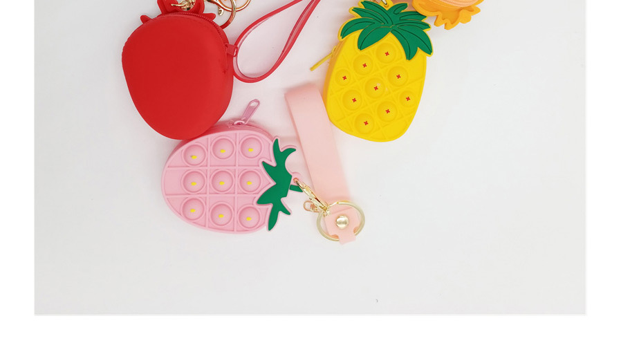 Fashion Pineapple Yellow (including Straps) Epoxy Fruit Letter Bar Press Silicone Toy,Household goods