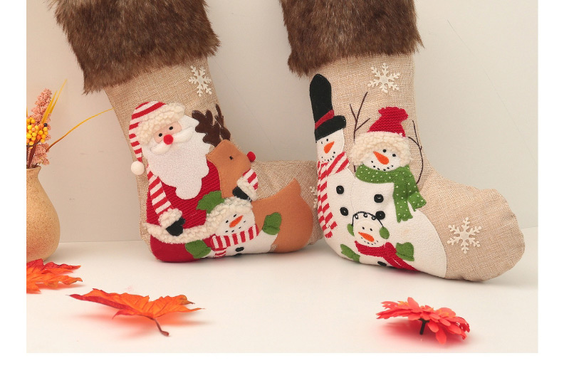 Fashion Santa Socks Christmas Plush Embroidered Old Man Snowman Christmas Stocking,Fashion Socks