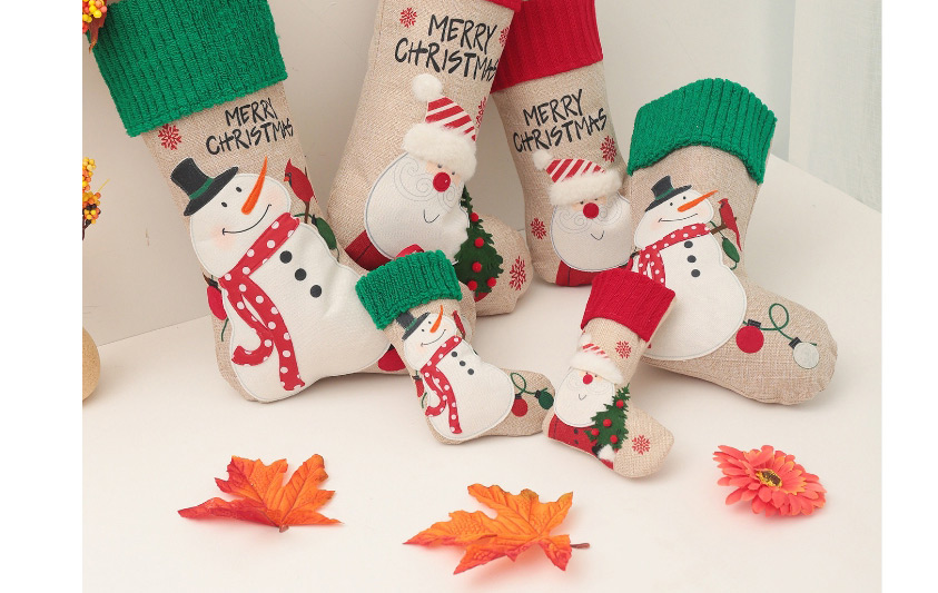 Fashion Christmas Outsider Christmas Embroidery Old Man Snowman Christmas Stocking,Fashion Socks