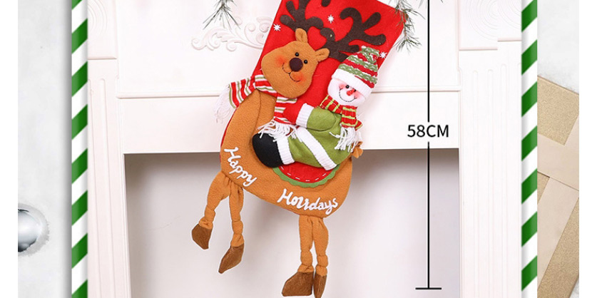 Fashion -christmas Stockings For The Old Man Riding A Deer Christmas Riding Deer Elderly Snowman Christmas Stocking,Fashion Socks