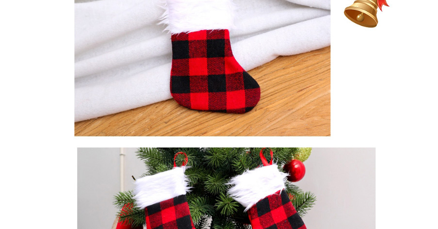 Fashion Red And Black Plaid Socks Trumpet Christmas Plaid Plush Socks,Fashion Socks