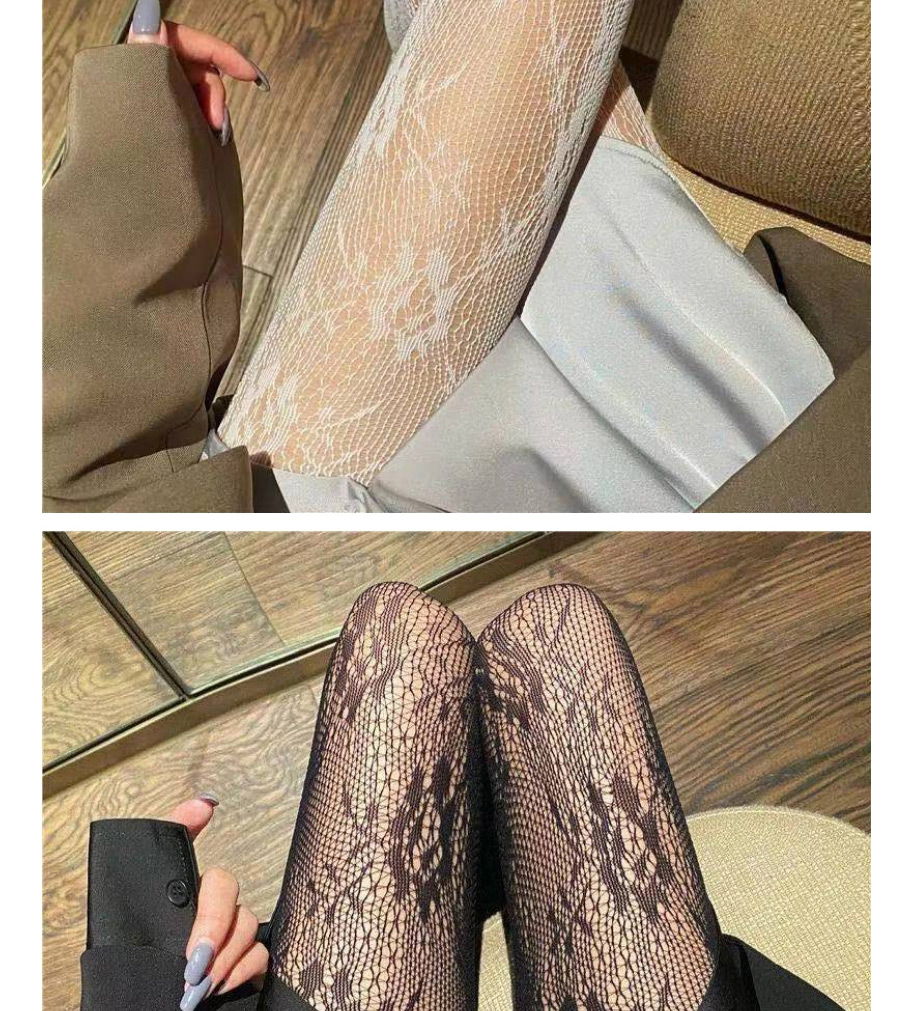 Fashion Rose Net-white Rose Flower Hollow Black Silk Fishnet Socks,Fashion Stockings