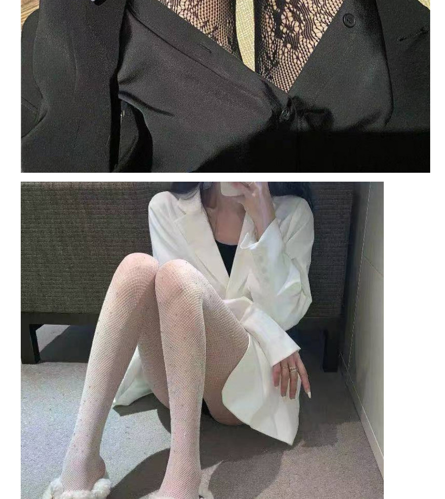 Fashion Butterfly Jacquard-white Butterfly Hollow Black Silk Fishnet Socks,Fashion Stockings