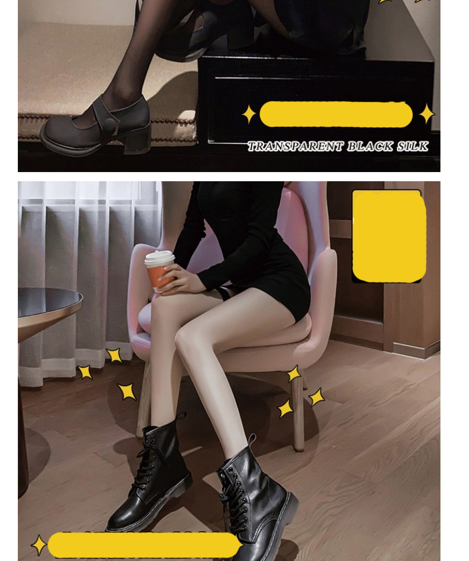 Fashion Moon-black Silk (regular) Letter Printing Flocking Hot Rhinestone Geometric Black Stockings,Fashion Stockings