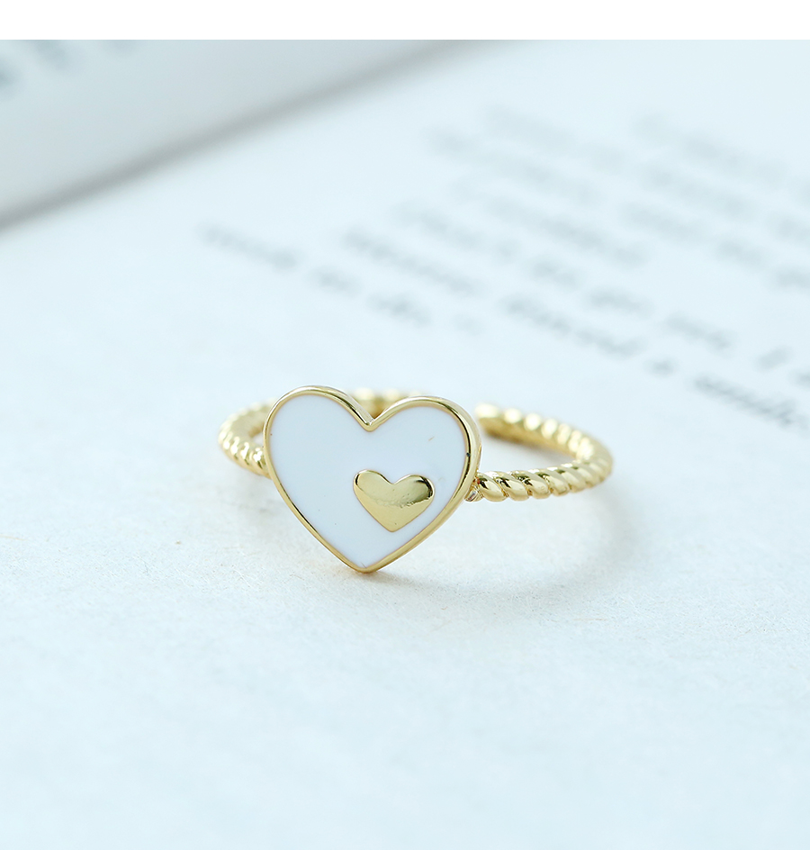 Fashion Red Copper Drop Oil Love Heart Ring,Rings