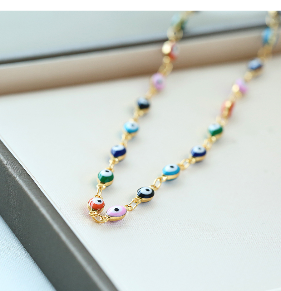 Fashion Color Copper Dripping Eyes Necklace,Necklaces