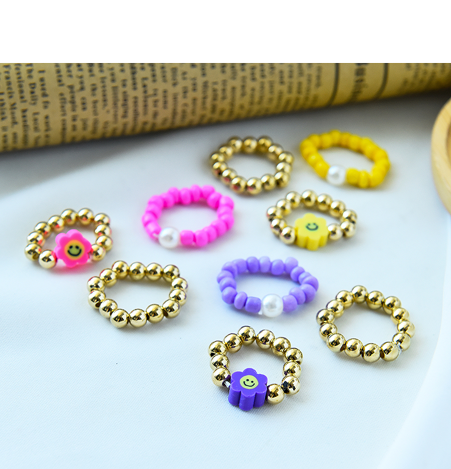 Fashion Purple Resin Beaded Ring Set,Jewelry Sets