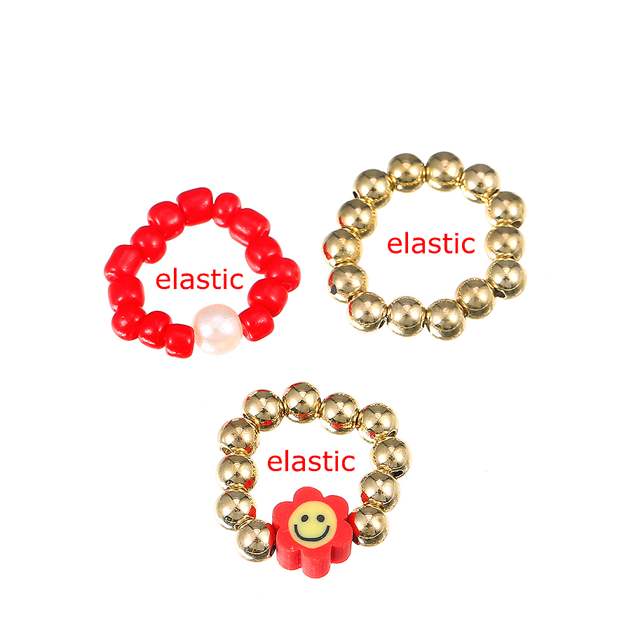 Fashion Yellow Resin Beaded Ring Set,Jewelry Sets