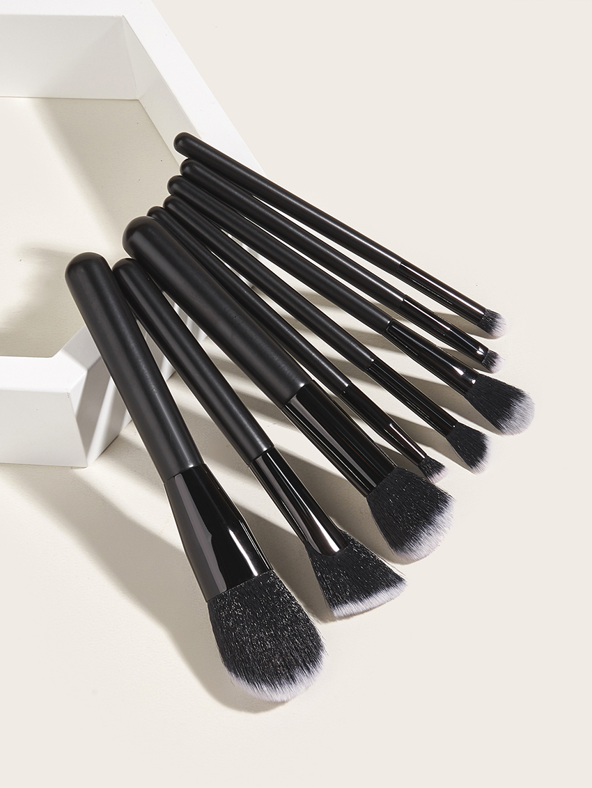 Fashion Black 8-black And White Double Evil-makeup Brush,Beauty tools