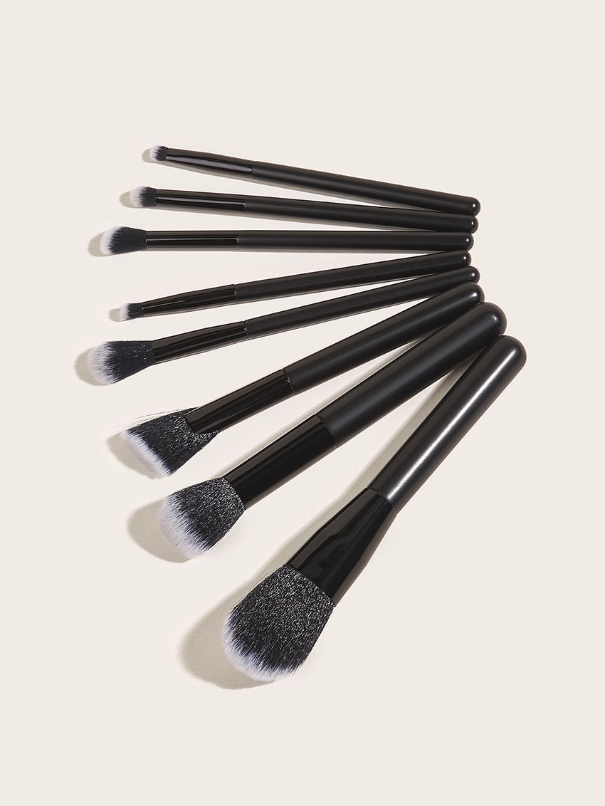 Fashion Black 8-black And White Double Evil-makeup Brush,Beauty tools