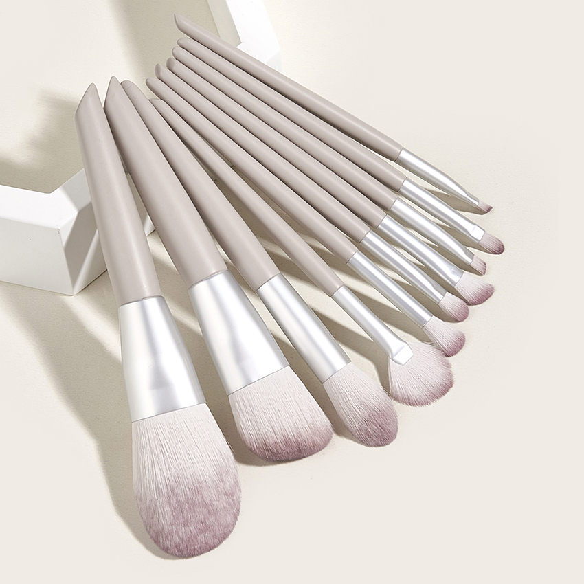 Fashion Grey 10 Pcs-grey Hero-makeup Brushes,Beauty tools