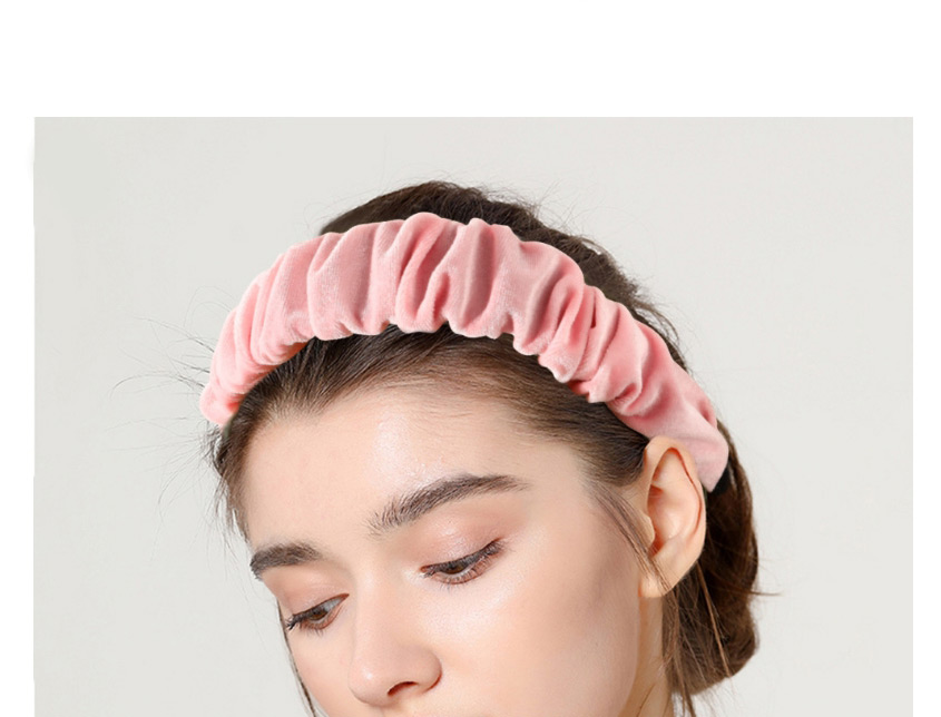 Fashion Rose Red Flannel Pleated Wide-brimmed Headband,Head Band