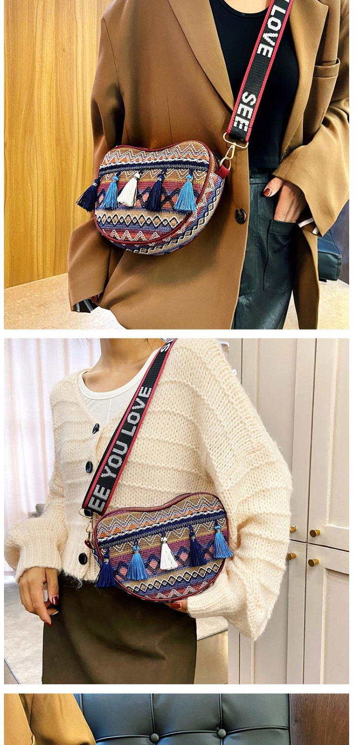 Fashion Light Brown Hand-held Webbing Tassel Crossbody Bag,Shoulder bags