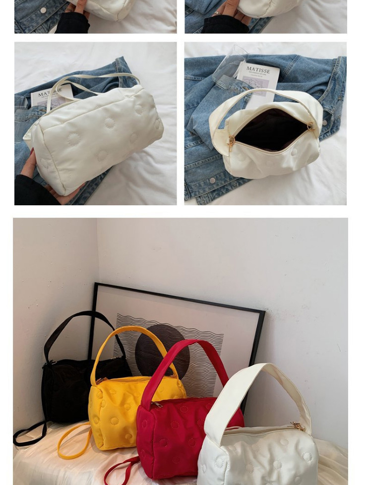 Fashion Yellow Nylon Pleated Portable Messenger Bag,Shoulder bags