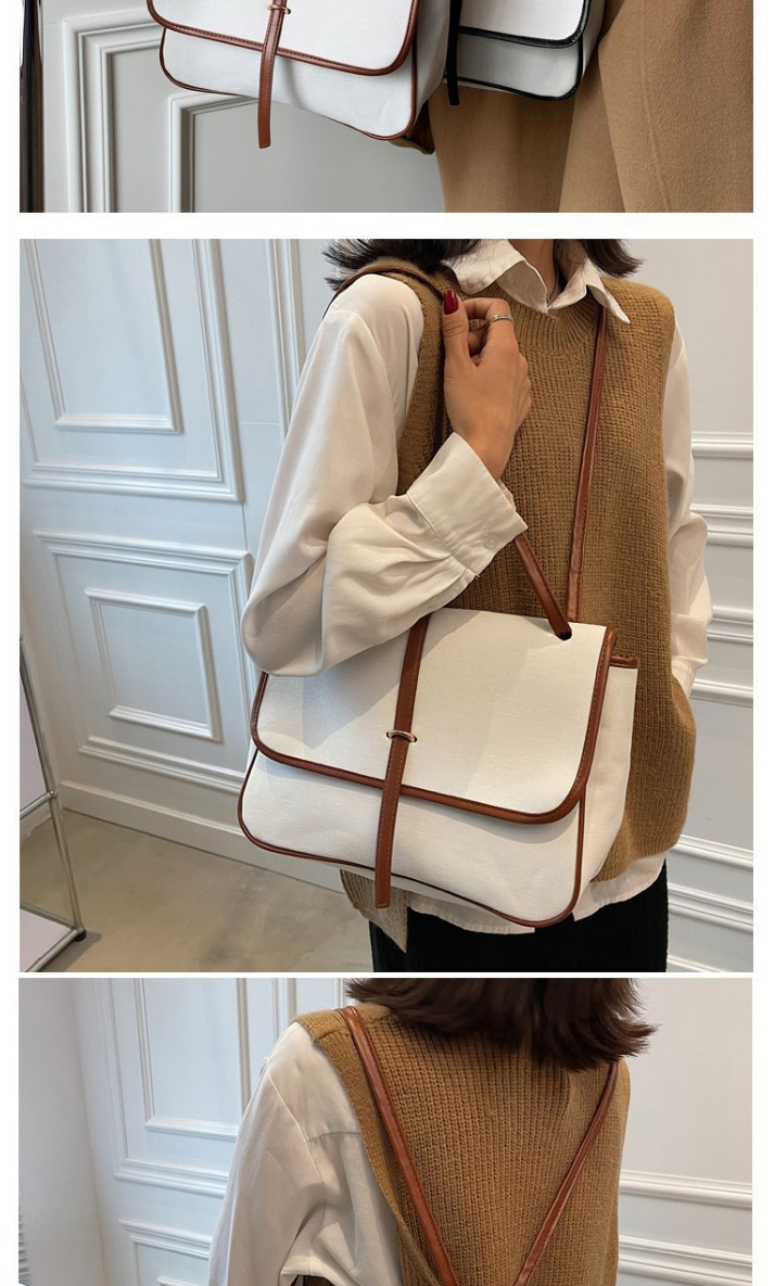 Fashion Dark Brown Large-capacity Stitching Crossbody Bag,Shoulder bags