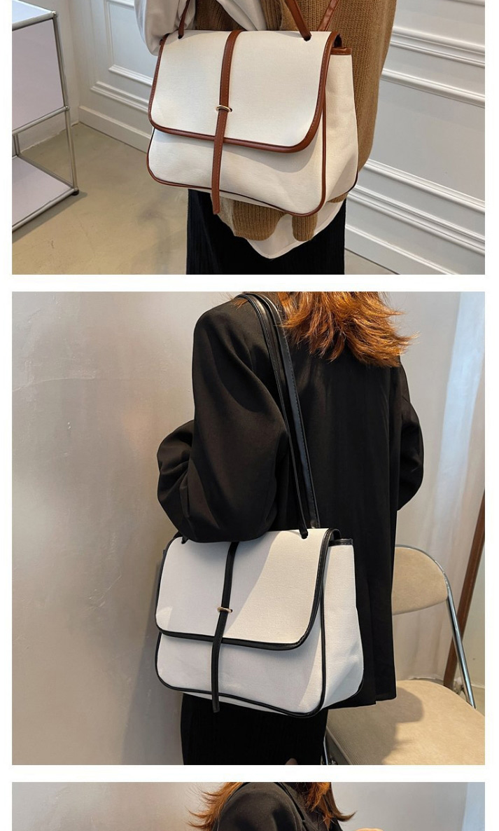 Fashion Dark Brown Large-capacity Stitching Crossbody Bag,Shoulder bags
