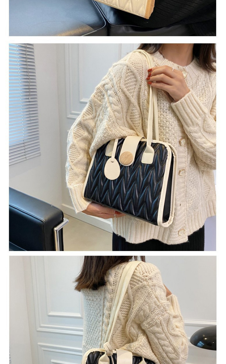 Fashion Off White Pu Micro-pleated Embroidery Thread Shoulder Bag,Messenger bags