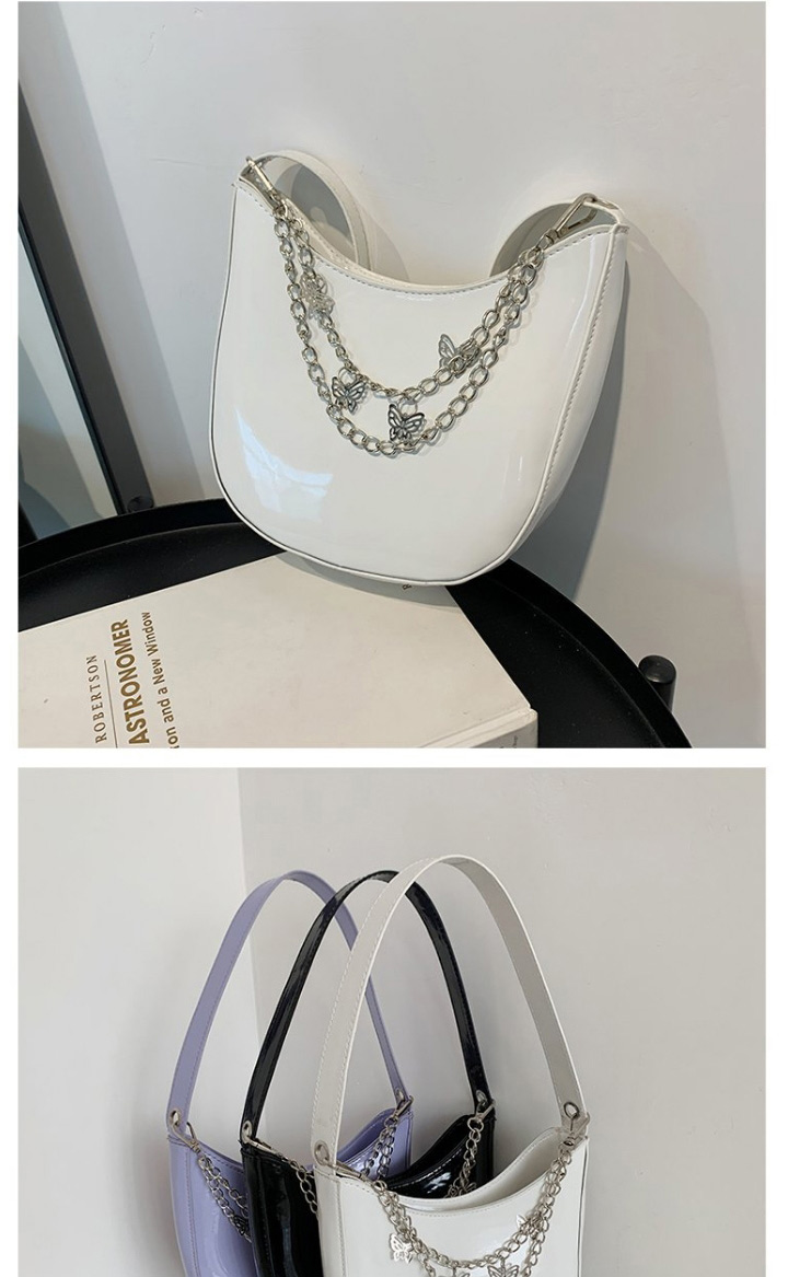 Fashion Black Lacquered Chain Handbag,Handbags
