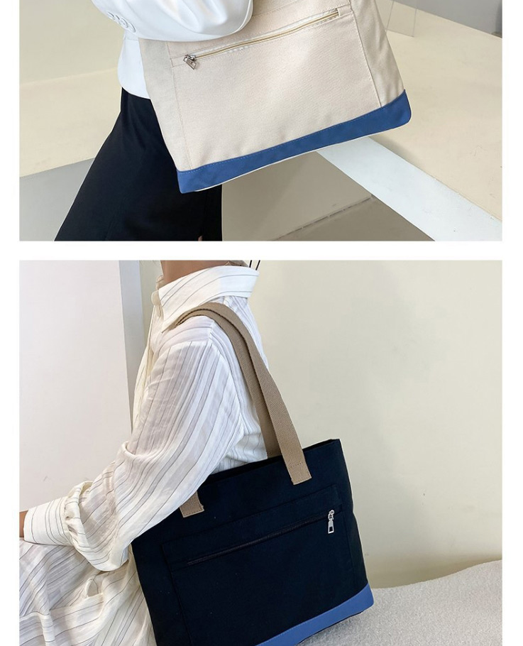 Fashion Apricot Large-capacity Contrast Color Shoulder Bag,Messenger bags