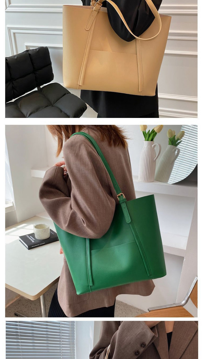 Fashion Khaki Pu Large Capacity Shoulder Bag,Messenger bags