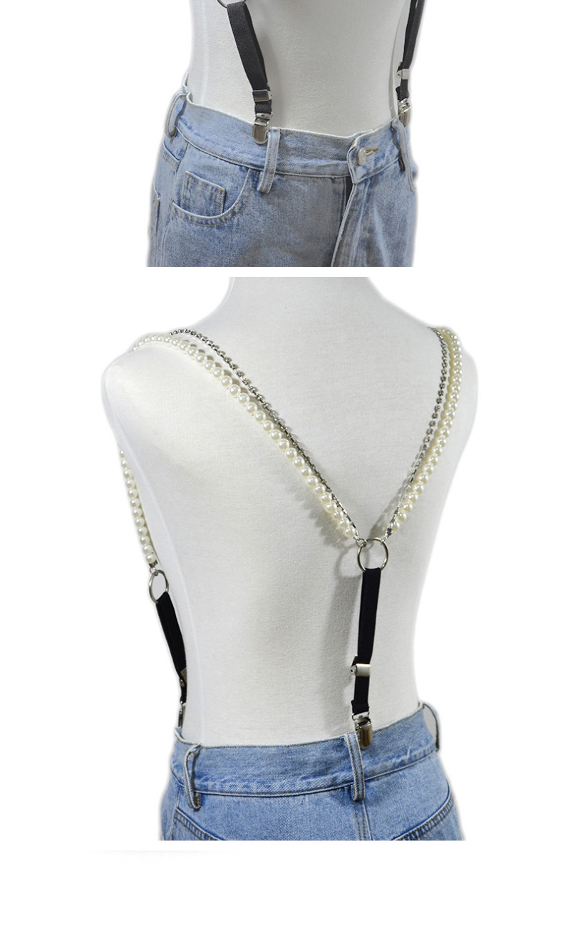 Fashion 1# Leather Chain Pearl Tassel Body Chain Strap,Body Chain