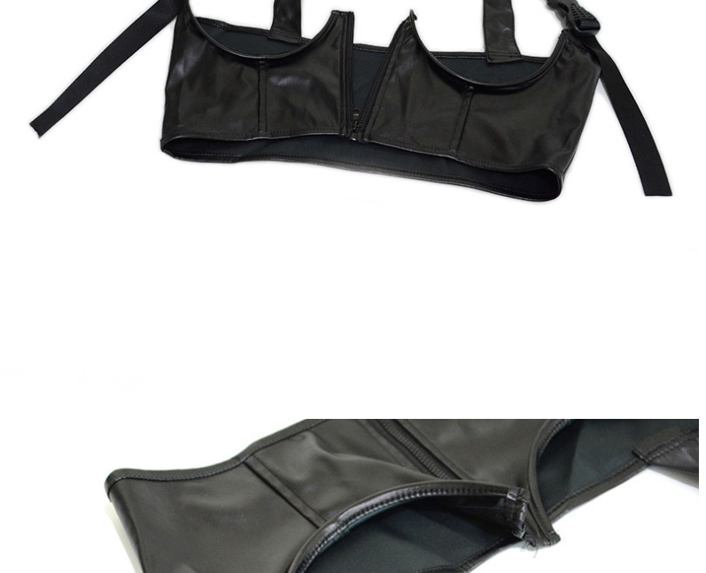 Fashion Black Synthetic Faux Leather Waist Vest,Waist Chain