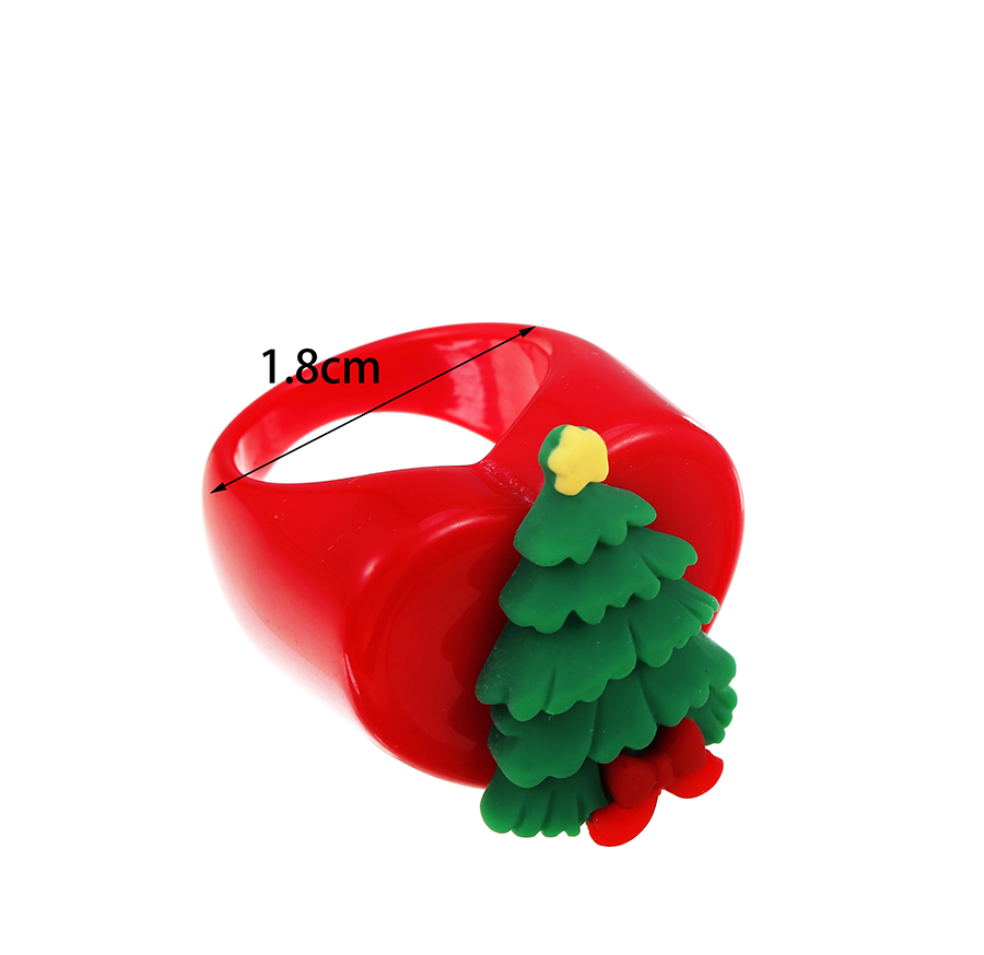 Fashion Christmas Tree Resin Love Christmas Ring,Fashion Rings
