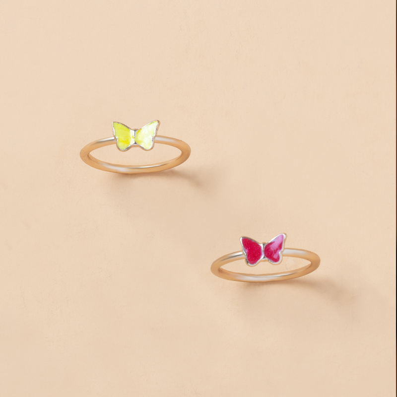 Fashion Gold 2 Alloy Butterfly Rings,Jewelry Sets