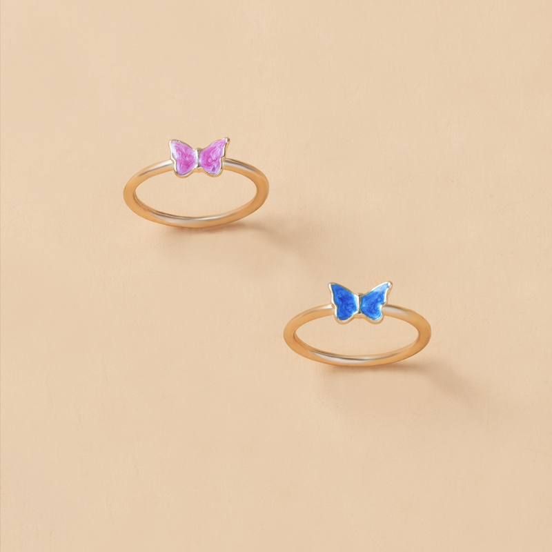 Fashion Gold 2 Alloy Butterfly Rings,Jewelry Sets