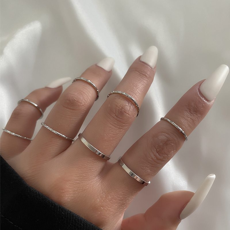 Fashion Silver Set Of 8 Alloy Ring Rings,Jewelry Sets