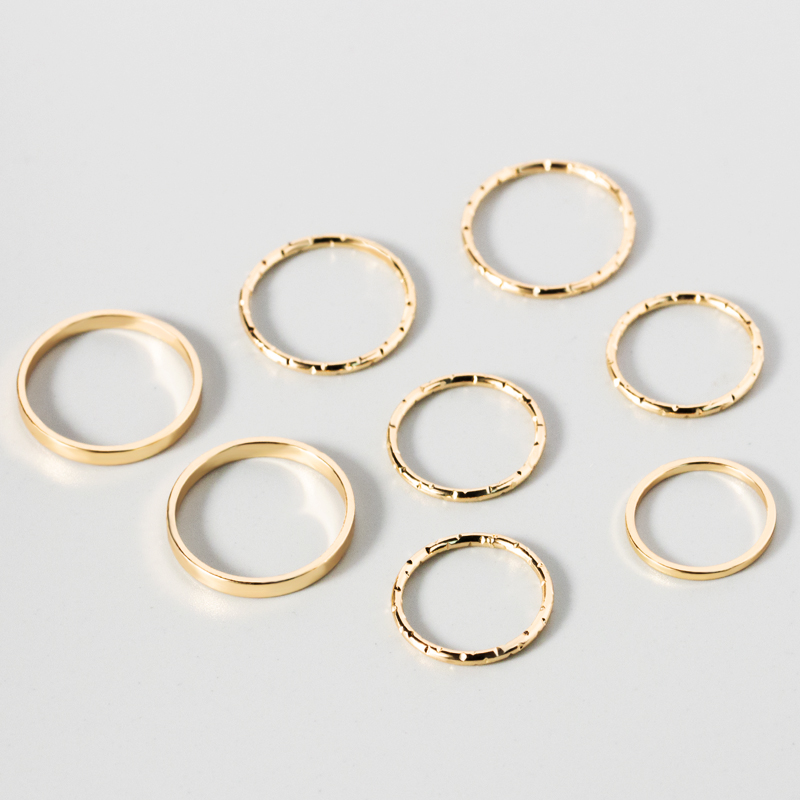 Fashion Gold Set Of 8 Alloy Ring Rings,Jewelry Sets