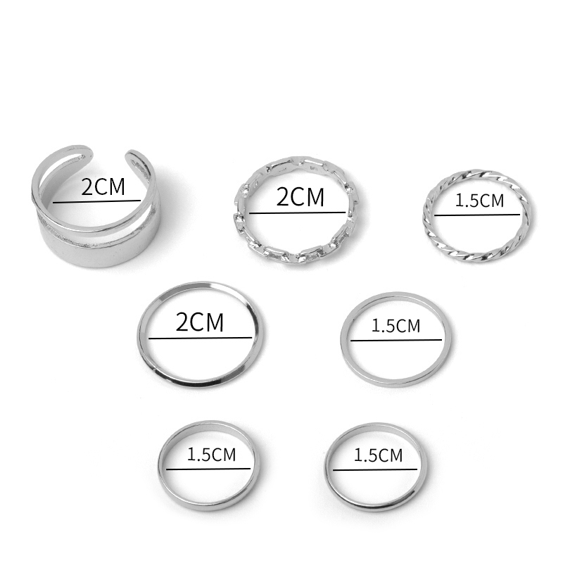 Fashion Silver 7 Alloy Ring Rings,Jewelry Sets
