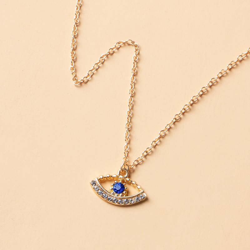 Fashion Purple Alloy Gold-plated Eye Necklace,Pendants