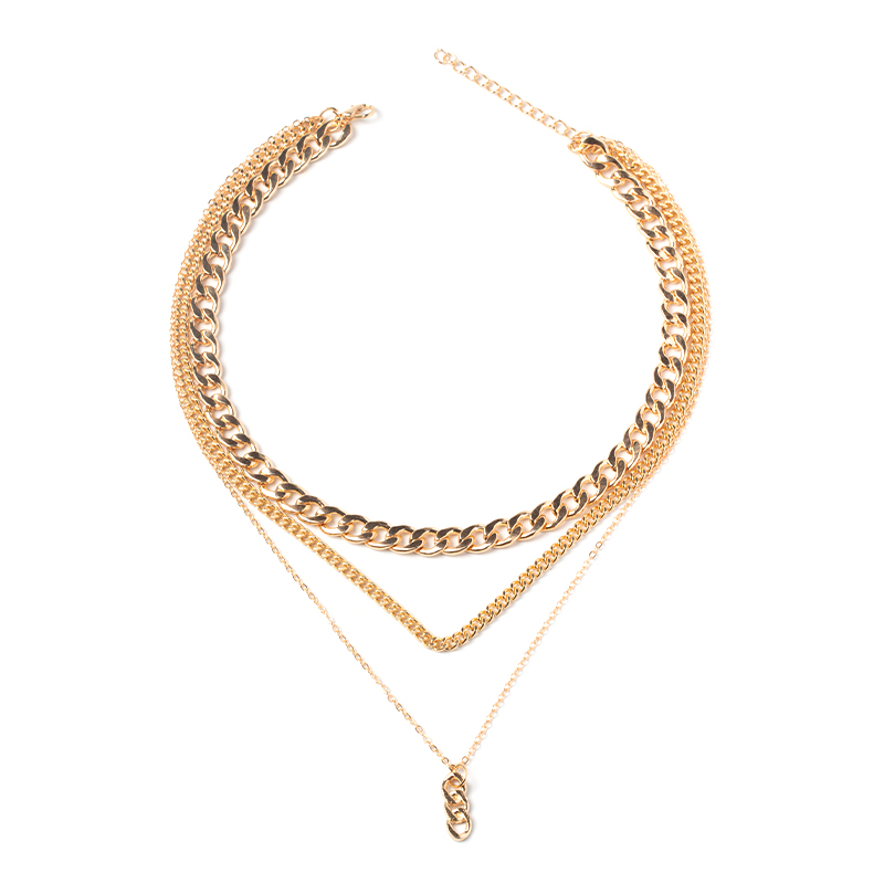 Fashion Gold Alloy Chain Multi-layer Necklace,Multi Strand Necklaces