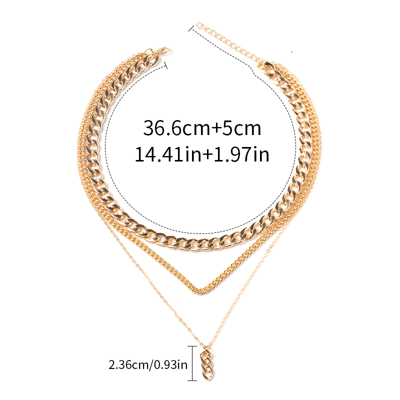 Fashion Gold Alloy Chain Multi-layer Necklace,Multi Strand Necklaces
