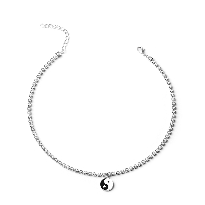 Fashion Silver Dripping Oil Tai Chi Claw Chain Necklace,Pendants