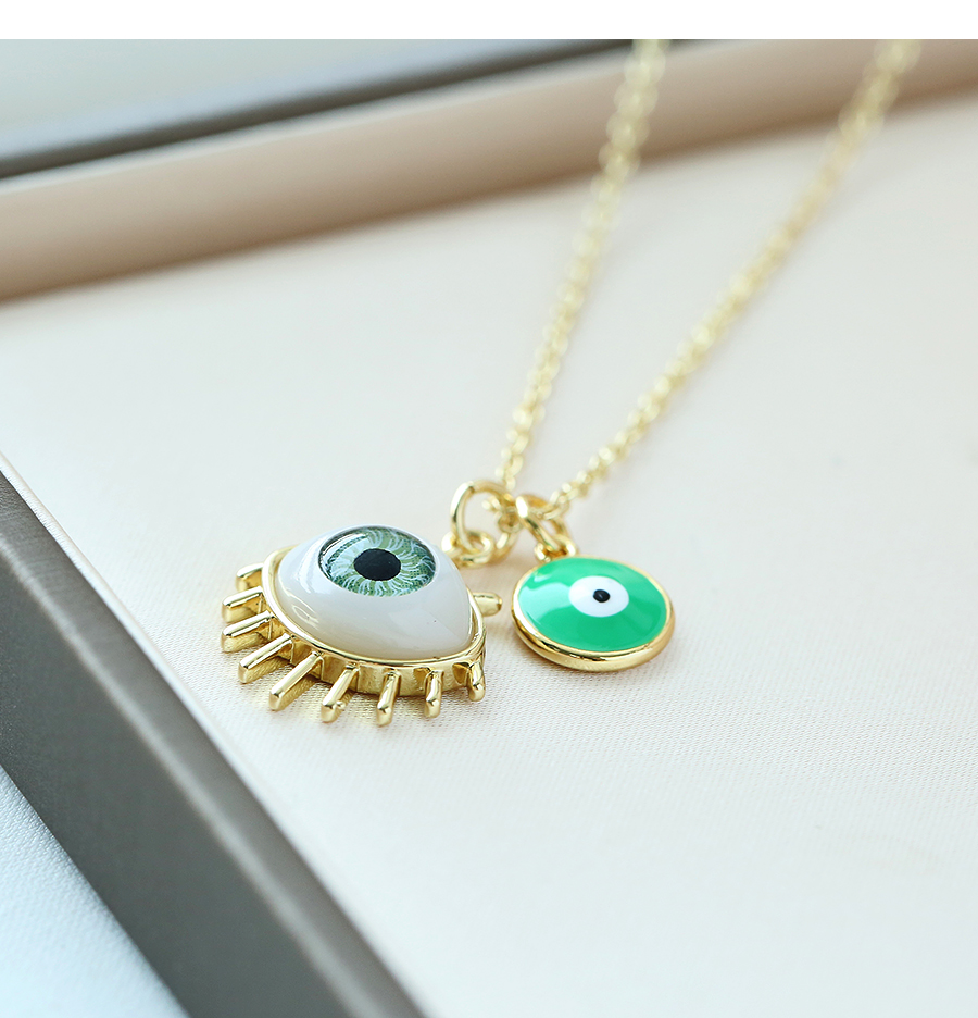 Fashion Blue Copper Dripping Eyes Necklace,Necklaces