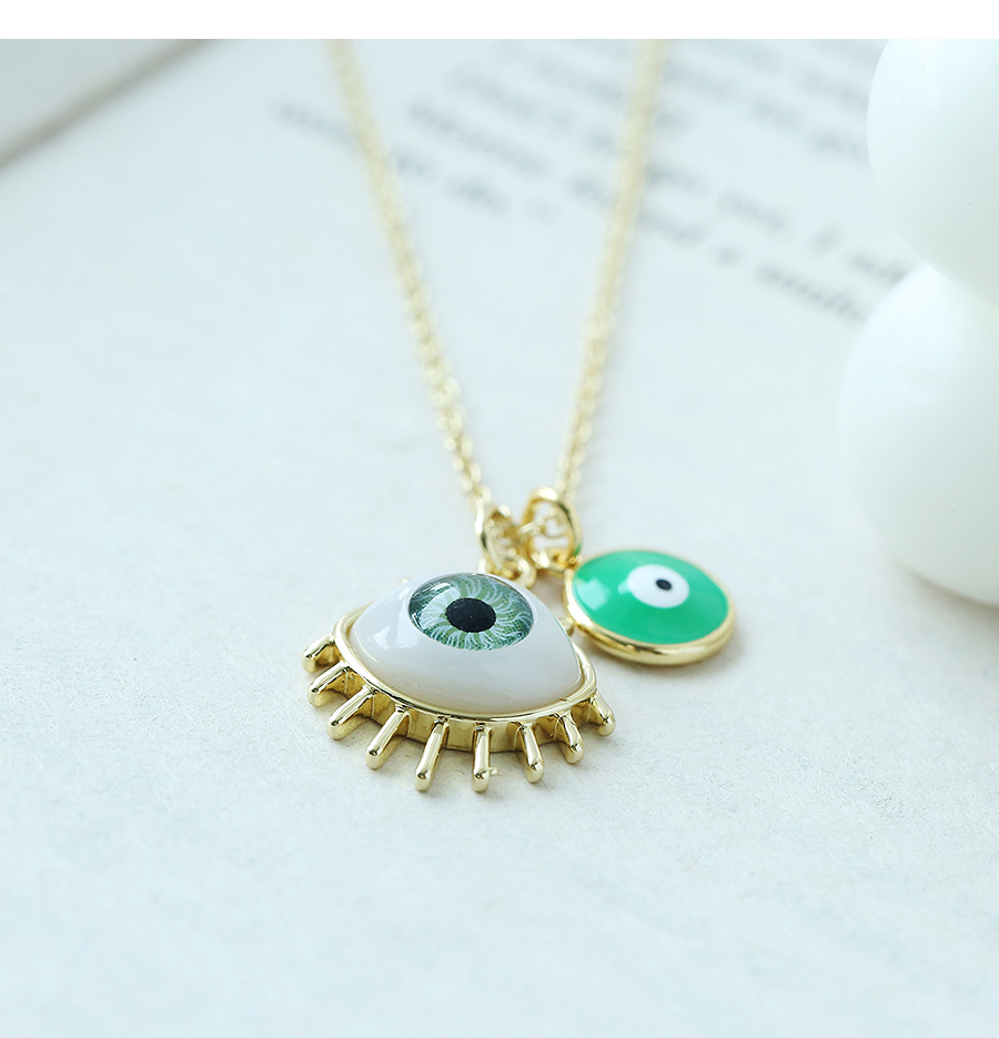Fashion Blue Copper Dripping Eyes Necklace,Necklaces
