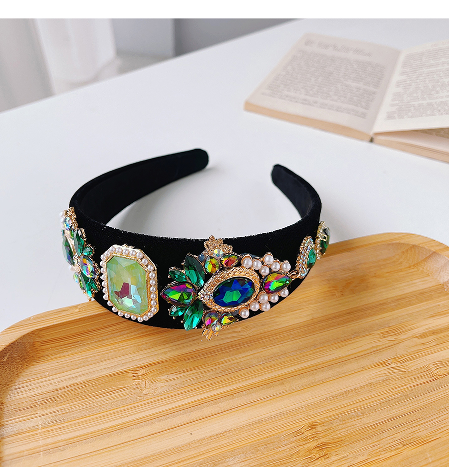 Fashion Ab Color Fabric Alloy Diamond-studded Pearl Geometric Headband,Head Band