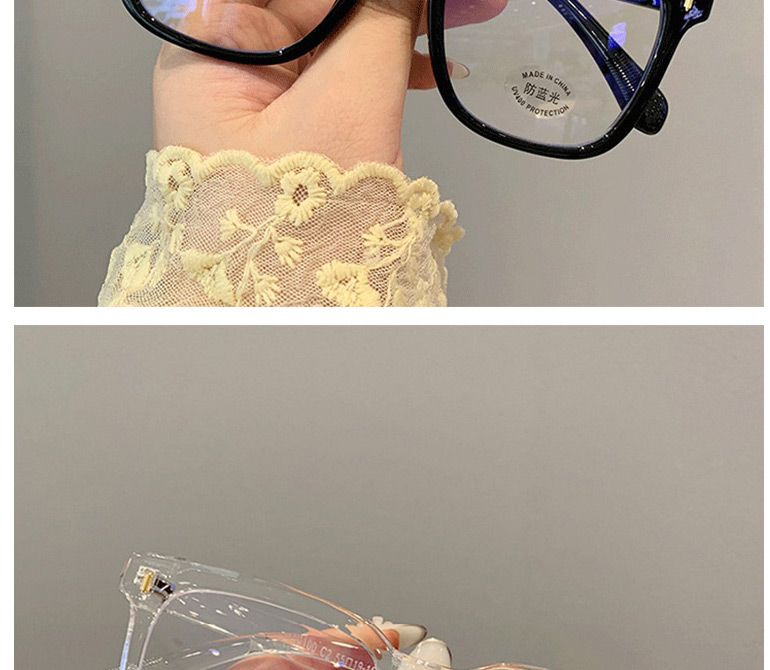 Fashion Asymptotic Tea Square Rice Nail Flat Glasses Frame,Fashion Glasses