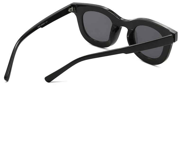 Fashion Bright Black And Yellow Film Concave Round Sunglasses,Women Sunglasses
