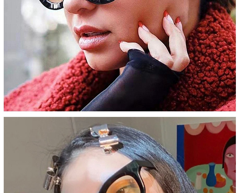 Fashion Bright Black And Blue Film Concave Round Sunglasses,Women Sunglasses