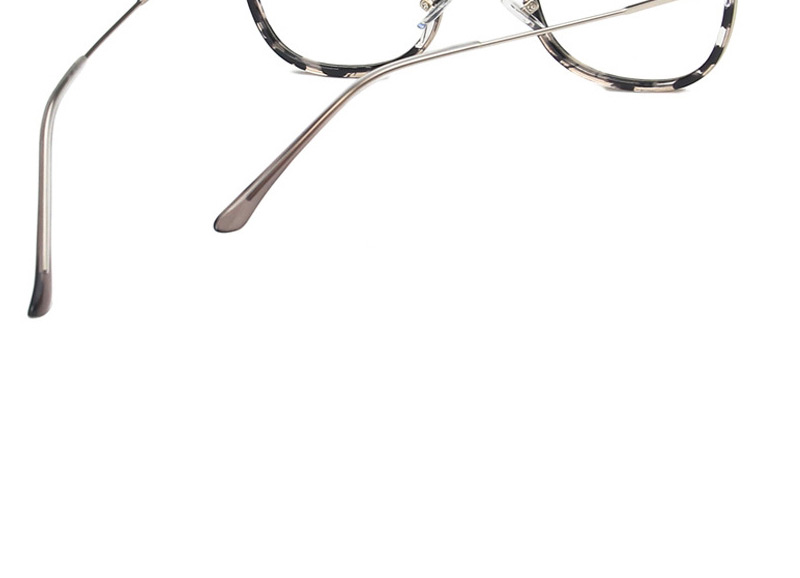 Fashion Silver Frame Gray Circle Tortoiseshell Metal Flat Glasses Frame,Fashion Glasses