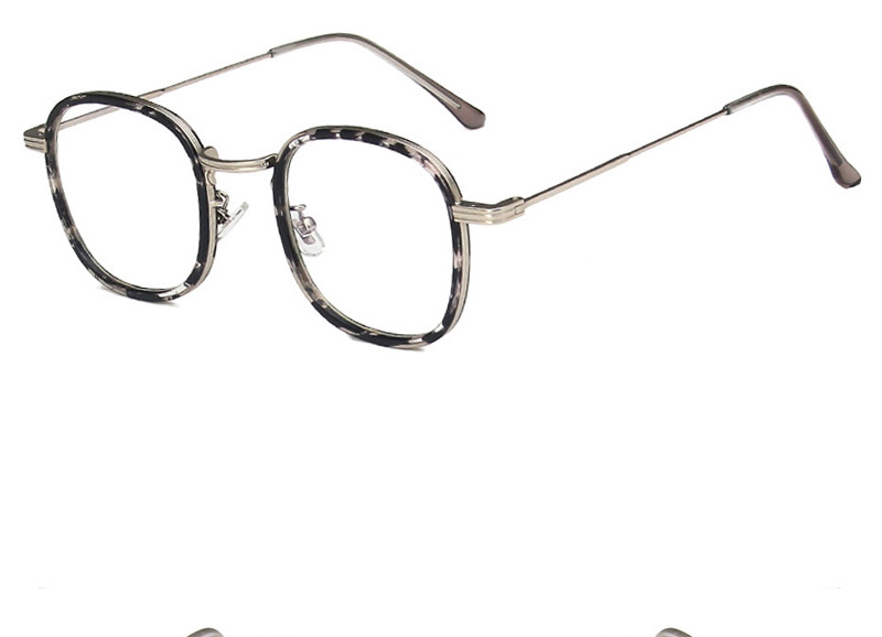 Fashion Silver Frame Transparent Circle Tortoiseshell Metal Flat Glasses Frame,Fashion Glasses
