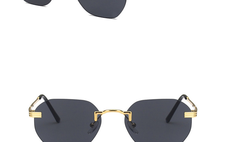 Fashion White Film Irregular Rimless Cut-edge Sunglasses,Women Sunglasses