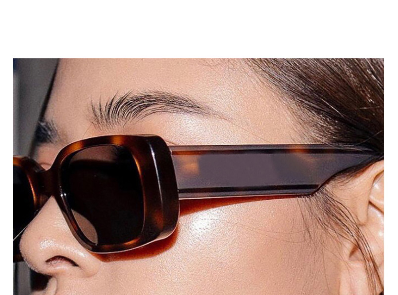 Fashion Transparent Gray Frame Powder Square Wide-leg Sunglasses,Women Sunglasses